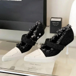 Mood 2025 Uued Denimist Disaineri K&otilde;rged Kontsad Naiste Mood Peen High Heel Kleitkingad Seksikad Br&auml;ndi Terava Ninaga Pumbad Naiste Zapatos De Mujer 35 must