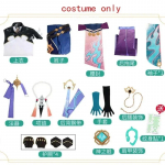 Xiao Cosplay kost&uuml;&uuml;m Cosplay Anime Xiao t&auml;iskomplekt Xiao parukasmaski t&auml;toveeringukleebis Halloweeni riietuseks XS