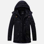 Talvine Uus Pesta Jakk Puuvillased Riided Kuhjatud Paksendatud Soojad ja K&uuml;lmakindlad Meeste Keskmine ja Pikk Kapuutsiga Puuvillapolsterdatud Meeste 5XL