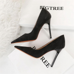 Moodne Retro Lihtne Naiste Terava Ninaga Madala Suuga Tekstuuriga Stilettokanna K&otilde;rged Kontsad &Uuml;hed Kingad 2024 Uus Mood Elegantne &Uuml;hev&auml;rviline Pumbad 34(Foot22cm)