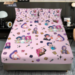 3 tk K-Pop deemonik&uuml;ttide prindiga ilma kummipaelata pingulduslinade komplekt Mitu suurust Magamistubadele &Uuml;hiselamu Voodikate Kaunistus Masinpestav 100x191