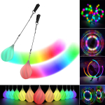 POITOI LED Poi pallid, helendavad pallid, pehme helendusega poi pallid algajatele ja professionaalidele, vikerkaareline hajumine, kiire stroboskoop, p&ouml;&ouml;rlevad LED helendavad m&auml;nguasjad, helendavad pallid, 1 blue
