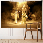 Kunstim&otilde;tleja gobel&auml;&auml;n seinaripp Abstraktne ps&uuml;hhedeelne n&otilde;idus, m&uuml;stik Hippy Tapez kodukaunistuse taustariie 95x70cm