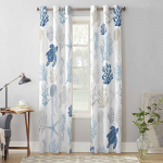 Suvine Merielu Merikilpkonn Merit&auml;ht Korall Aknakardinad elutuppa Luksuslik magamistoakardin K&ouml;&ouml;girulookardinad Kardinad 135W x 60H(cm) x1