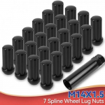 24x 2 K&otilde;rge M14x15 Tuning-keermega Rattapolt Must Fordi, GMC F150, Sierra, Rami 1500 jaoks