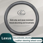 Auto nahast roolikatte s&uuml;sinikkiust tekstuuriga Lexus NX ES UX US RC LX GX RX 200 250H 350H LS 450H 260H 300H UX200 jaoks A-Black-Round