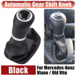 Sobib Mercedes-Benz Viano / Vana Vito / W639 2010-2015 Automaatk&auml;igukasti K&auml;igukangi Nupp K&auml;epall Kaanega Saabas Auto Stiil must