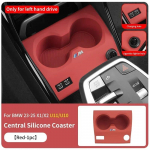 -Silicone Car Cup Holder Coasters For BMW X1 U11 2024 2025 LHD Center Console Bottle Holder Anti Slip Drink ert Organize Red U11 LHD
