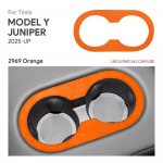 For Tesla Model Y Juniper 2025-Up Italian Top Suede Trim Stickers Rear Seat Water Cup Holder Car interior Protection Accessories Model Y Juniper C