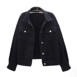 Klassikaline teksatagi Naistele teksad Jean Boyfriend jakid naistele &Uuml;lem&otilde;&otilde;duline lahtine mantel Veste Femme Lilla Valge Kollane Mujer XL must