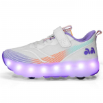 Poiste neljarattalised laetavad lameda kujuga kingad LED-lambiga kingad Jooksujalatsid Rulluisud Spordijalatsid T&uuml;drukute uisud 40