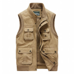 Meeste mitmetaskuline varrukateta v&auml;li&ouml;&ouml;riiete vest - Suured suurused 4XL khaki