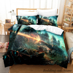 M&auml;ngumaailm World of Tanks Voodipesukomplekt &Uuml;heinimese Twin T&auml;is Queen King Suuruses Voodikomplekt T&auml;iskasvanu Laps Magamistoa Tekikoti Komplektid Anime Voodi EU Single(135*200cm)3pcs