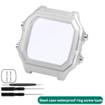Modifikatsioonikomplekt K&otilde;ik Metallist Casio 3299 AE1200 Korpus AE-1200 AE-1200WH AE1300 Raam Klaas Roostevabast Terasest Kest Kellarihma Kett Korpuse white