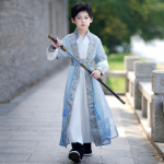 Poiste traditsiooniline Hiina Hanfu komplekt 110 sinine
