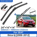 3 TK SEAT Ibiza 6J 2008-2012 24 +16 +14 Eesmine Tagumine Klaasipuhasti Laba Tuuleklaasi Akna Puhasti Tarvikud 2011 2012 must
