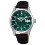 Seiko 5 Sports SBSA203 Mehaaniline Automaatne Manuaalne Field Keskelt Nahk Roheline Roostevaba Teras Meeste/Unisex K&auml;ekell, Jaapanis Valmistatud (&uuml;leskeeramisega), Kuup&auml;ev/p&auml;ev