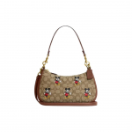 Coach X Disney Teri 25 Klassikaline Monogramm Hiirekujuline Tr&uuml;kis Riistvara Kangas Ja Nahk &Otilde;lakott Naiste &Otilde;lakott Pruun CM196-B4R3U Basic Set (Bag+Dust Bag)