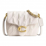 Coach Times Square Tabby 20 Metalllogo Nahast &Otilde;la-Crossbody Kott V&auml;ikesed Naiste kotid Kriidivalge CW629-B4HA Basic Set (Bag+Dust Bag)
