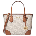 Michael Kors Eva Klassikaline Monogramm Reguleeritava &Otilde;larihmaga PVC K&auml;sikott Mini Naiste K&auml;sikotid Vanill-Valge 35S6GV0T0B-VANILLA Basic Set (Bag+Dust Bag)