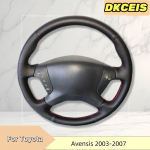 Auto roolikatte Faux nahast Hingav Must Toyota Avensis 2003-2007 jaoks Rooli punutud katte tarvikud 3 Colors Thread
