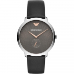 Emporio Armani Ajalooline Kollektsioon Hall Nahk Must Meeste Kvartsikell AR11162 hall