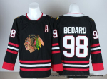 Chicago Blackhawks #98 Bedard Meeste #86 Tikitud NHL J&auml;&auml;hoki S&auml;rk L white