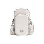 Coach 10 Logo Riistvara T&otilde;mblukk Ristl&otilde;ikeline Kaardipesa L&otilde;uend ja Nahk Mini Risti Keha Kott Naiste Risti Keha Kott Valge CP272-CHK Basic Set (Bag+Dust Bag)