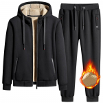 Talvine treening&uuml;likond Meeste Paks Soe Lambavillane Fliis Kapuutsiga 2-osaline Komplekt Jakk+p&uuml;ksid Spordir&otilde;ivad 2XL