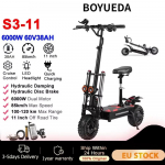 BOYUEDA Elektriroller S3-11 6000W Mootor 60V38Ah 85km/h 120KM S&otilde;iduulatus 200KG Maksimaalne koormus 11 Maastikuv&otilde;imeline Kokkupandav T&auml;iskasvanutele E-t&otilde;ukeratas 6000W 60V38Ah