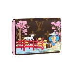 Louis Vuitton Victorine Jaapani Aed Monogramm Kass Sakura Graffiti L&otilde;uend Victoria Rahakott Kaardihoidja Naiste rahakott Pruun M80873 Box(Basic Set+Box)