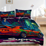 3 tk Supra auto voodipesukomplekt: T&auml;iuslik magamistoa v&otilde;i k&uuml;lalistetoa jaoks. Pehme ja mugav, ilma s&uuml;damikuta yy251009233 135x200cm