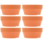 6 tk Kerged Plastikust Lillepotid Imitatsiooniga Savi Viimistlus &Uuml;mmargused Drenaažiavadega Istutuskausid Lauale R&otilde;dule 12.5x10.1cm