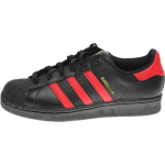 Adidas Originals Superstar J Abrasion Resistant Low top Kids' Skateboarding Shoes Black Red Kids' S80695 38 black
