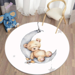 Multikas karu &otilde;hupall &uuml;mmargune vaip Kawaii piirkonnavaibad ringikujulised vaibad elutuppa p&otilde;randamatt pol&uuml;ester libisemisvastane matt lastele 120cm beige