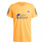 Adidas Wings For Life Mugav Mitmek&uuml;lgne Vastupidav &Uuml;hev&auml;rviline Kirjaga Triibuline Br&auml;ndilogo L&uuml;hikeste Varrukatega T-s&auml;rk Meeste &Uuml;laosad Kollane JI7632 XS