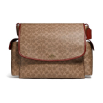 Coach Baby 35 Signature Klapiga Kaetud L&otilde;uend ja Vasikanahast Crossbody Messengeri &Otilde;lakott Suured Beebikotid Pruun Roostepruun 99291-B4NQ4 Basic Set (Bag+Dust Bag)