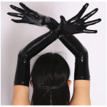 Suur Suurus M&auml;rgv&auml;limusega PVC Lateks PU Kunstnahast Kindad L&auml;ikivad Pikad Kindad Punk Hip-Hop Jazziklubi R&otilde;ivad Cosplay Kost&uuml;&uuml;mid Kindad Luvas EXL gray