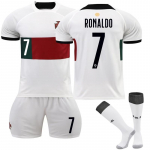 Portugal Ronaldo Laste spordir&otilde;ivad Valge Pol&uuml;ester Jalgpalli treeningkomplekt Laste kergej&otilde;ustikuvarustus Valge 120-130 CM valge