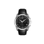 Tissot Couturier Series Kvartsliikumisega 100 Meetrit Veekindel Kell 41 Mm Must Tihvtiketas Roostevabast Terasest Korpus Nahkrihm T035.439.16.051.00 T035.439.16.051.00