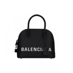 Balenciaga Ville Logo Tr&uuml;kiga Nahast Kestkott Naiste &Otilde;lakott Must 550645-0OTNM-1090 Basic Set (Bag+Dust Bag)