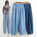 Suur Suurus Naiste teksap&uuml;ksid Denim Naiste Elastsed P&otilde;hilised Sinised K&otilde;rge V&ouml;&ouml;koht P&uuml;ksid &Uuml;lesuurus Moes Uued P&uuml;ksid s helesinine v&auml;rv