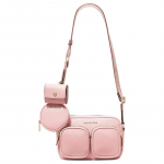 MICHAEL KORS Jet Set Item Logoga T&otilde;mblukuga Nahast &Otilde;la- v&otilde;i Crossbody Kott Keskmine Naiste Roosa roosa