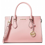 MICHAEL KORS Sheila &uuml;hev&auml;rviline logoga ripatsiga kaetud l&otilde;uendist &otilde;la-k&auml;ekott keskmine naiste roosa roosa