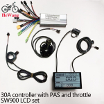 E-ratta 25A/30A harjadeta mootori kontroller 24V 36V 48V 350W-1000W ja S966/ SW900 LCD koos PAS gaasipedaali komplektiga E-t&otilde;ukeratta rapiri jaoks 30A SET 24-48V-SW900