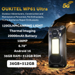 OUKITEL WP61 Ultra 5G V&auml;lisnutitelefon Android 16-20000mAh K&auml;ep&auml;rane 36GB+512GB, 6.8 120Hz, 108MP+8MP &Ouml;&ouml;, Termokaamera/IP68/Dual SIM 5G/NFC/GPS must