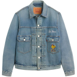 Levis X Maailmameistriv&otilde;istlused Prantsusmaa Meeskonna Koost&ouml;&ouml; SS26 Vintage Pesuga Gallia Kukk Embleemiga Denim Jakk Meeste jakid 006GH-0002 S gray