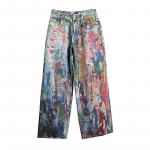 Euroopa Jaam Kevad-S&uuml;gis Mood T&auml;navav&auml;rv Tindi Graffiti &Otilde;limaal Teksap&uuml;ksid Naiste Pikad P&uuml;ksid K&otilde;rge V&ouml;&ouml;koht Skinny Sirged P&uuml;ksid s reference 50kg within roosa