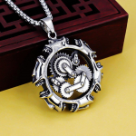 Kaelakee Retro Mehaaniline Hammasratas Kolju Meeste Ripats 50CM(Necklace Size)
