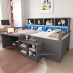 Lastevoodi 90&times;200 cm, Lauake hoiuruumide ja pistikupesadega, LED-valgusriba ja mitmetasandilised riiulid, &Uuml;heinimesevoodi t&auml;ispuidust, Noortevoodi, Hall 204 x 146 x 100 cm hall